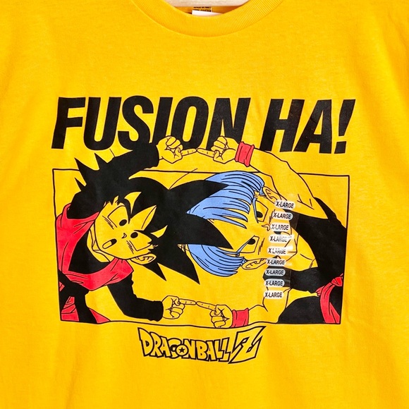 NEW Dragon Ball Z “Fusion Ha!” Gotenks Gohan Graphic Yellow T Shirt Adult XL 2XL - Picture 5 of 9
